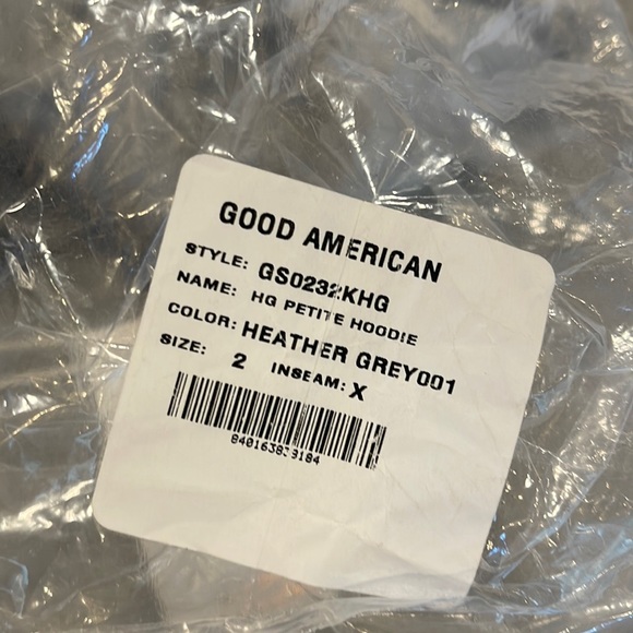 Good American cropped hoodie size 2 heather grey - Picture 8 of 9